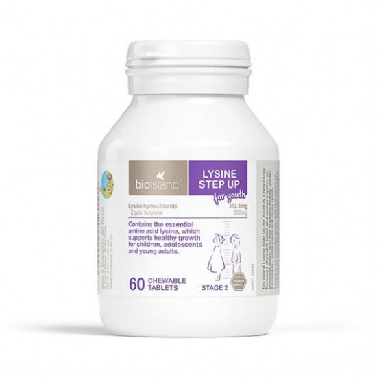 Bioisland 生物岛赖氨酸黄金助长素 6-24岁 60片 黑加仑味