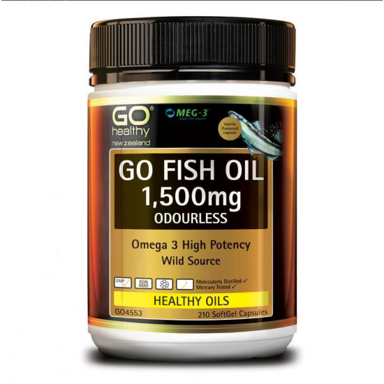 GO Healthy 高之源 无腥味深海鱼油胶囊 1500mg 210粒