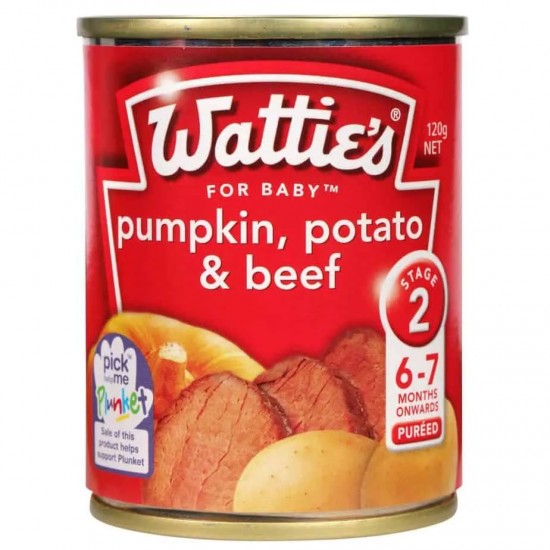 Watties 婴儿辅食南瓜土豆牛肉泥 120g 6-7个月以上 
