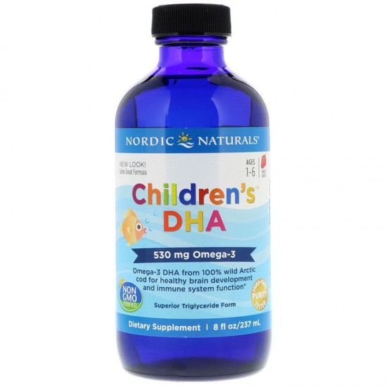 Nordic Naturals 挪威小鱼 儿童DHA鱼肝油 草莓味 237ML 1-6岁